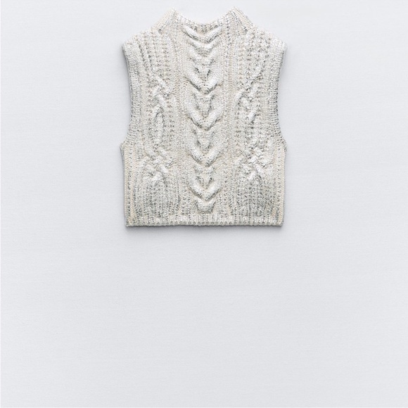 Zara metallic cable knit vest - Picture 9 of 10